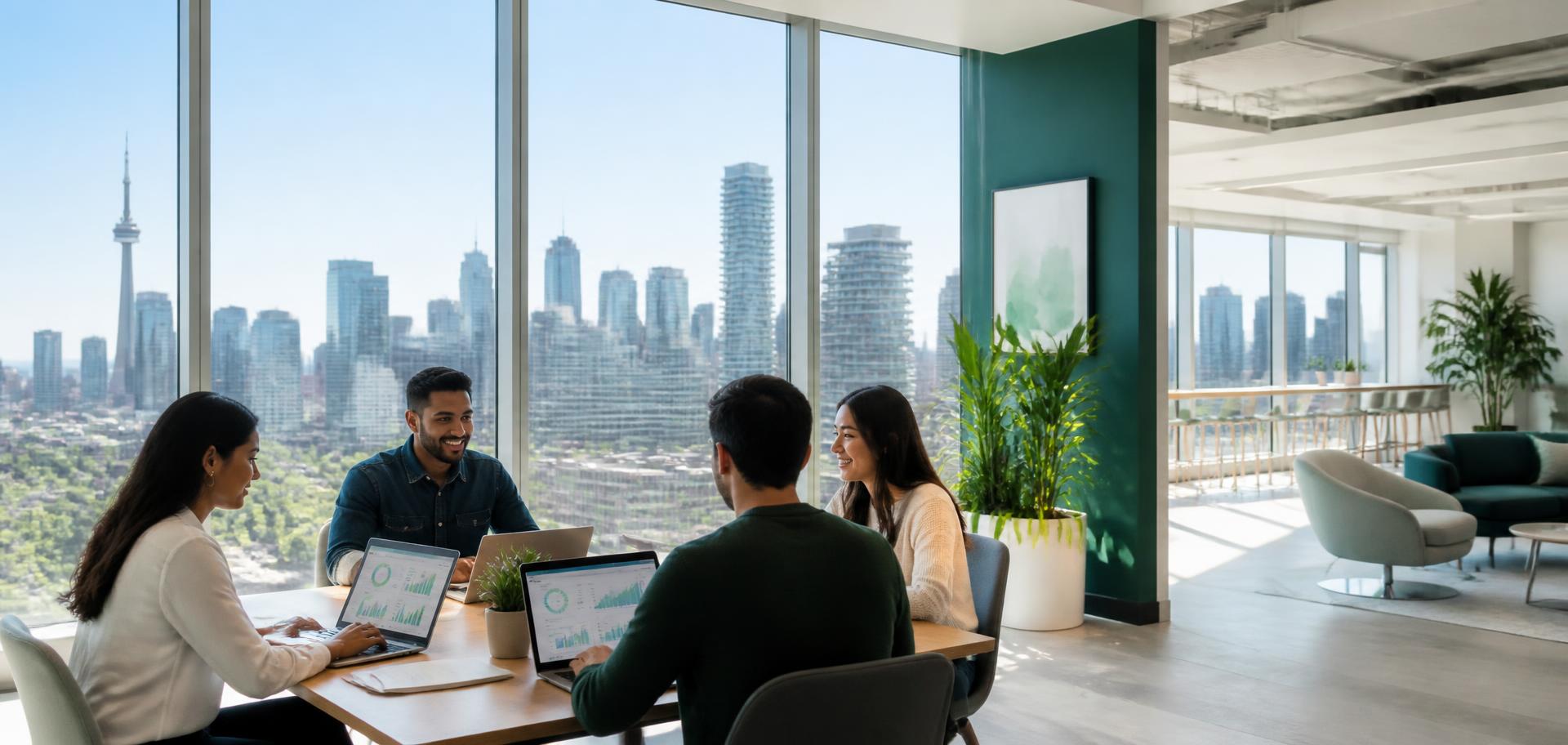 Canadian technology operations centre with AI network visualisations
